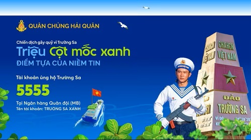 Phát động chiến dịch ‘Triệu cột mốc xanh’ gây quỹ trồng cây phủ xanh đặc khu Trường Sa